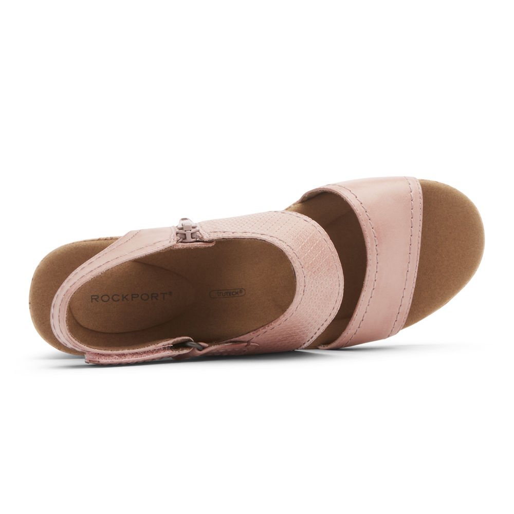 Rockport Sandals For Womens Pink - Briah Asymmetrical 2-Piece - OQ1627054